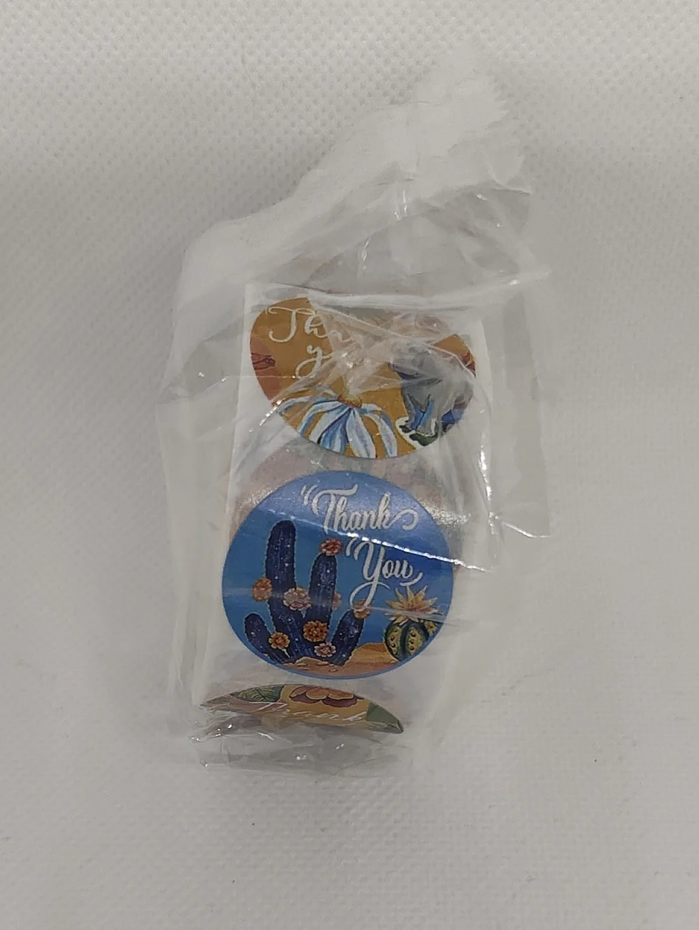 Blue Cactus Thank You Sticker Roll